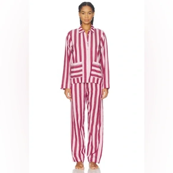 Damson Madder Florie Stripe Pyjama Set & Dust Bag NWOT - Picture 3 of 12